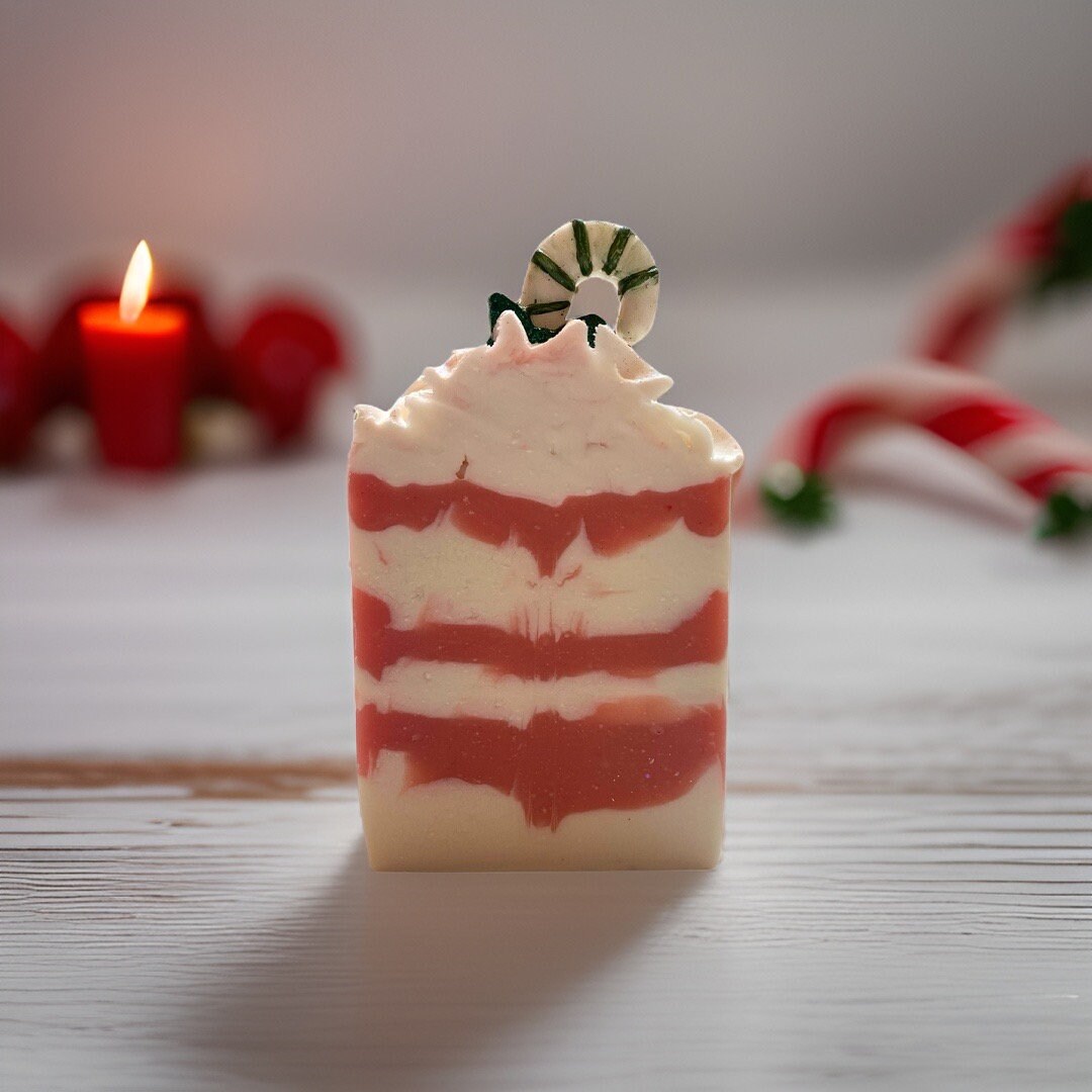 Candy Cane Soap, Artisan Soap, Cold Processed, Face Soap, Body Soap