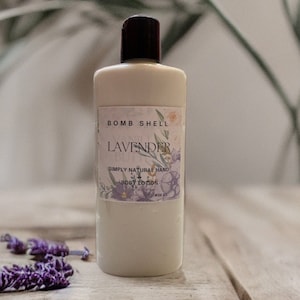 Natural Lavender Hand and Body Lotion with Shea butter, Cocoa Butter, Mango Butter, Non Greasy 8oz bottle