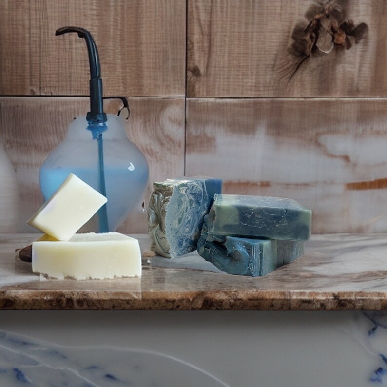 Rain Water Natural Soap Bar, Sensitive Skin soap, soap for men, soap for women, handmade soap, cold processed soap, palm free soap, image 3