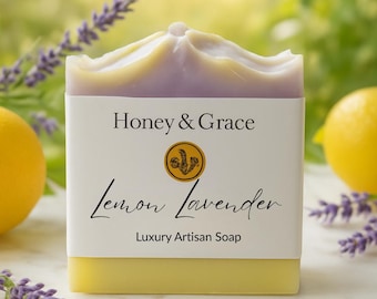 手作りレモンラベンダー石鹸：オーガニックヴィーガン石鹸