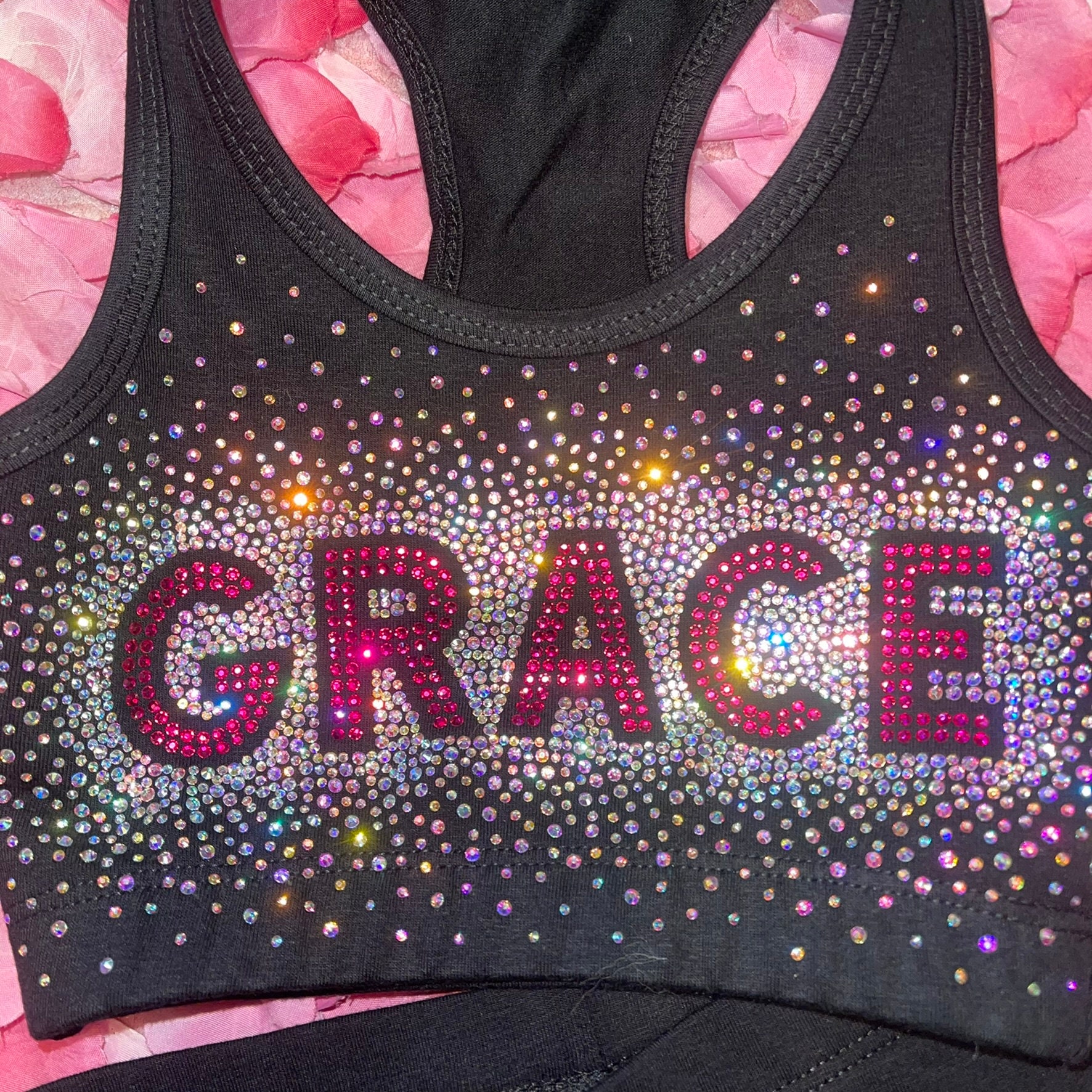 Custom Name Scatter Rhinestone Sports Bra With Choice of Color -  Canada