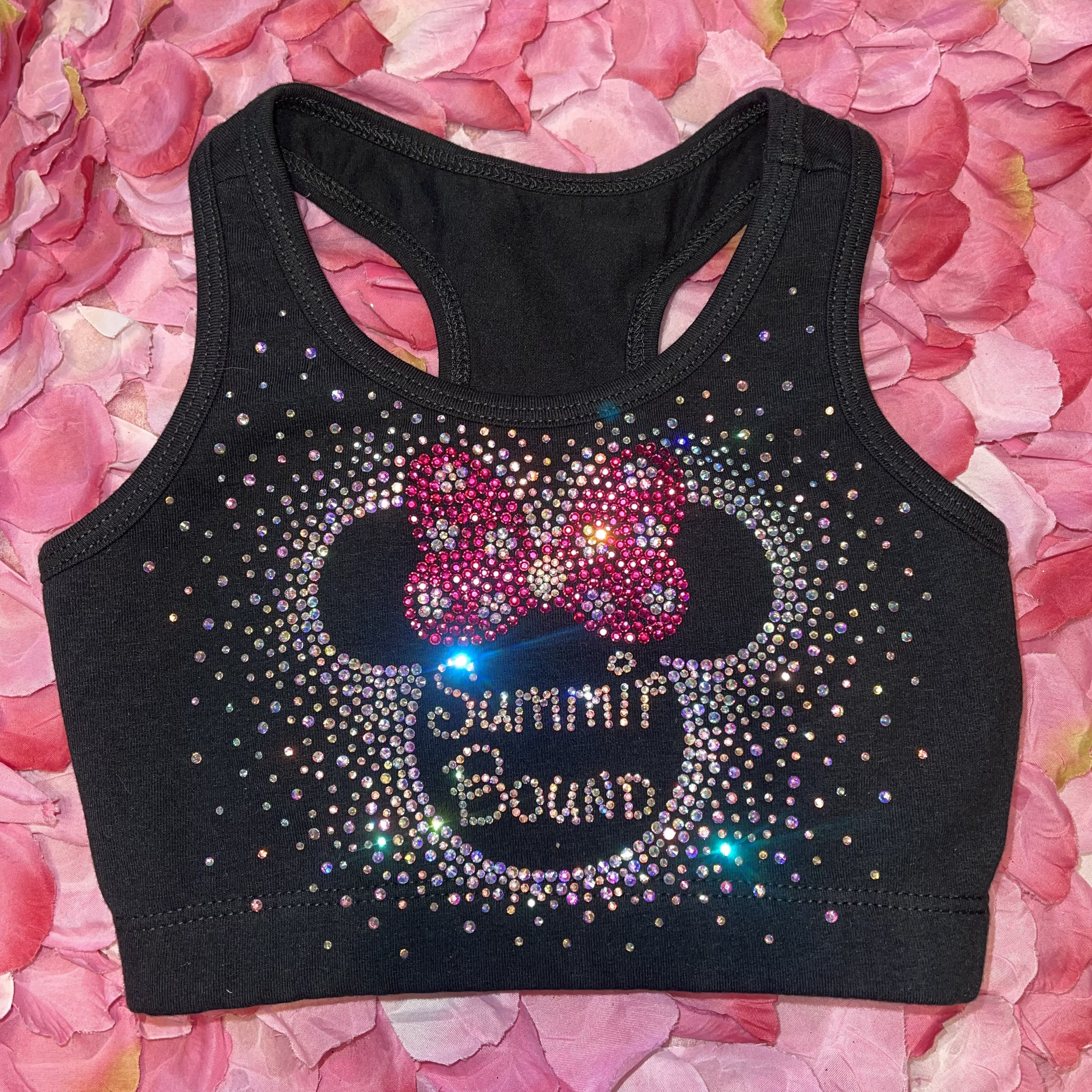 Summit Bound Scatter Rhinestone Mouse Ears Cheer Sports Bra -  Hong Kong