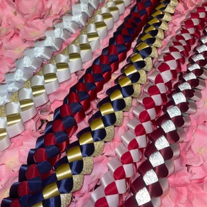 1.5” wide Single-layer Ribbon Military Homecoming Mum Braids!!   Gorgeous DIY homecoming mum braids ready to ship!