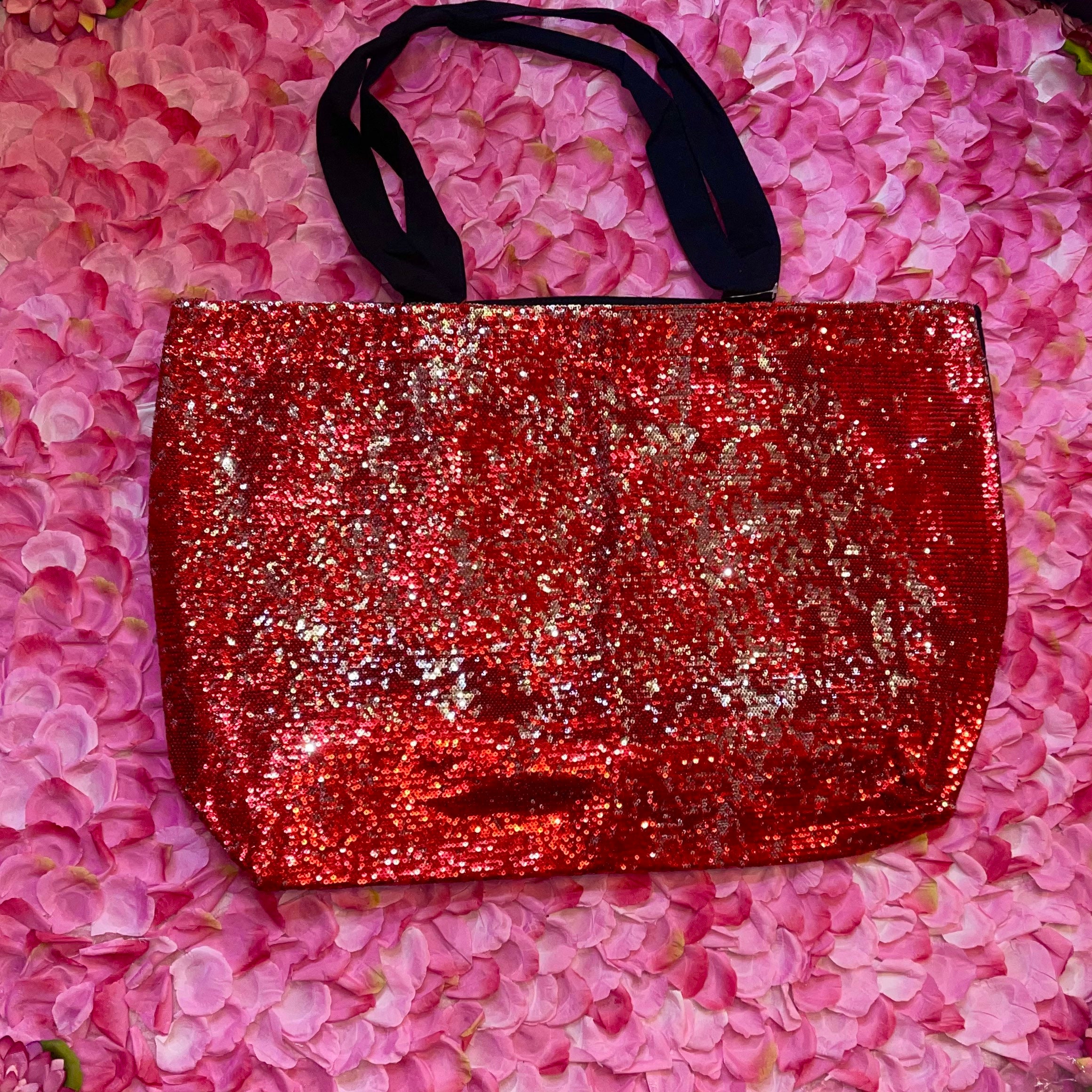 Sparkling Sequin Huge Tote Bag With Rhinestone Name | Etsy