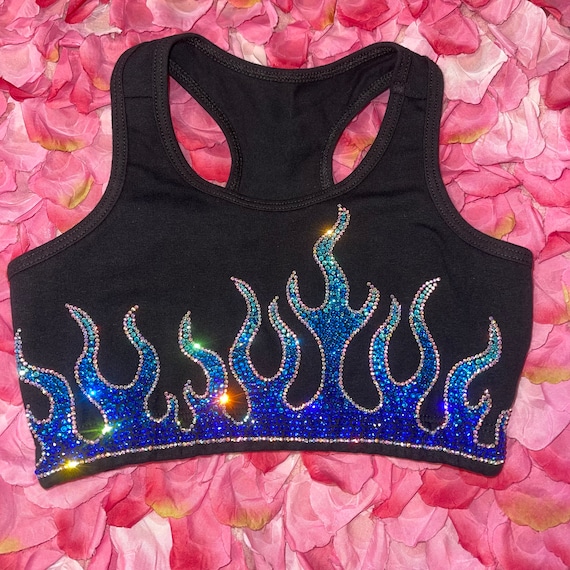 Dragon Fire Rhinestone Cheer/ Dance Practice Bra & Booty Shorts 