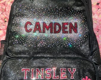 CAMDEN Scatter AB & Red Rhinestone Cotton/Spandex Jackets, bags for Cheer