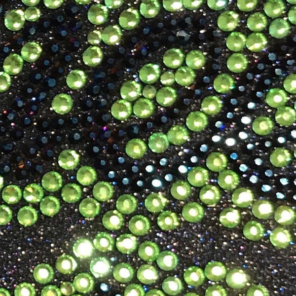 Custom order- Peridot and Dark Blue AB Rhinestone Transfer & Application