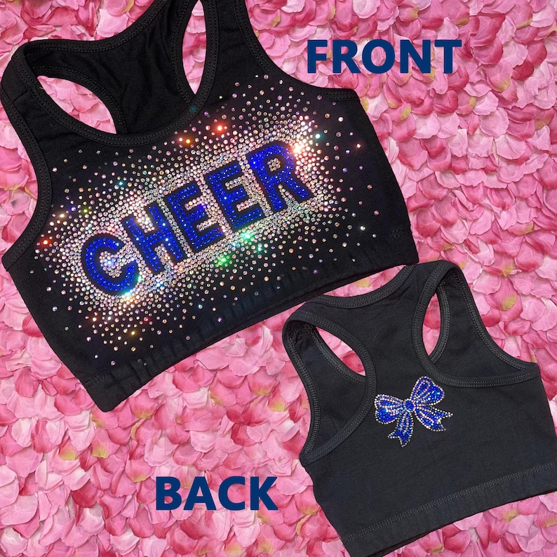 Beautiful Scatter AB Rhinestone Bold CHEER Practice Sports Bra - Etsy