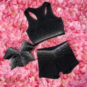 Light Ombré Scatter AB Rhinestone Sports Bra & Shorts