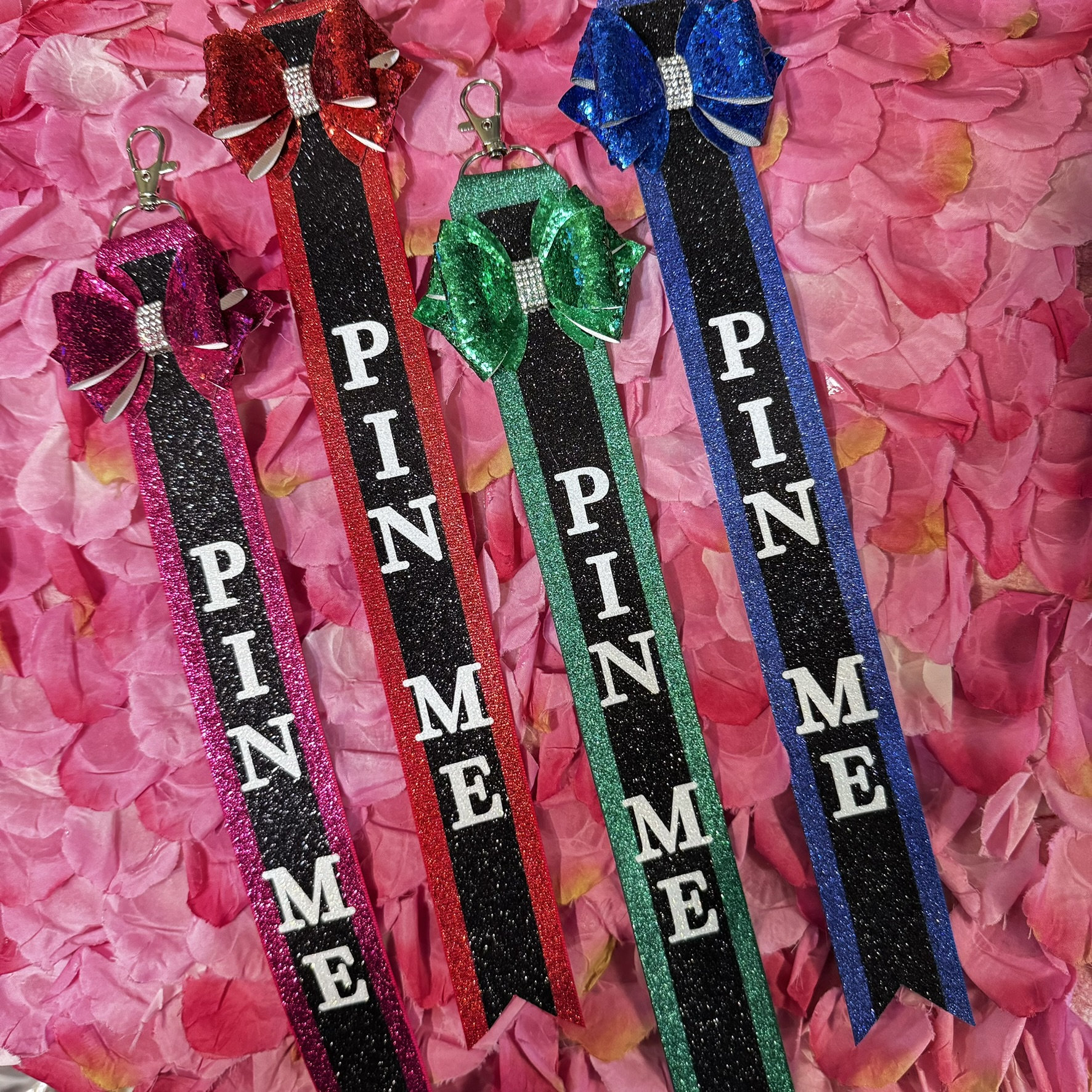 PIN ME Cheer Ribbons! Made in Two Tone 1.5” Wide Ribbon. Many Color ...