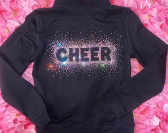 Scatter CHEER AB Rhinestone Cotton/Spandex Cadet Jacket for Cheer, Dance, Gymnastics, and other Sports