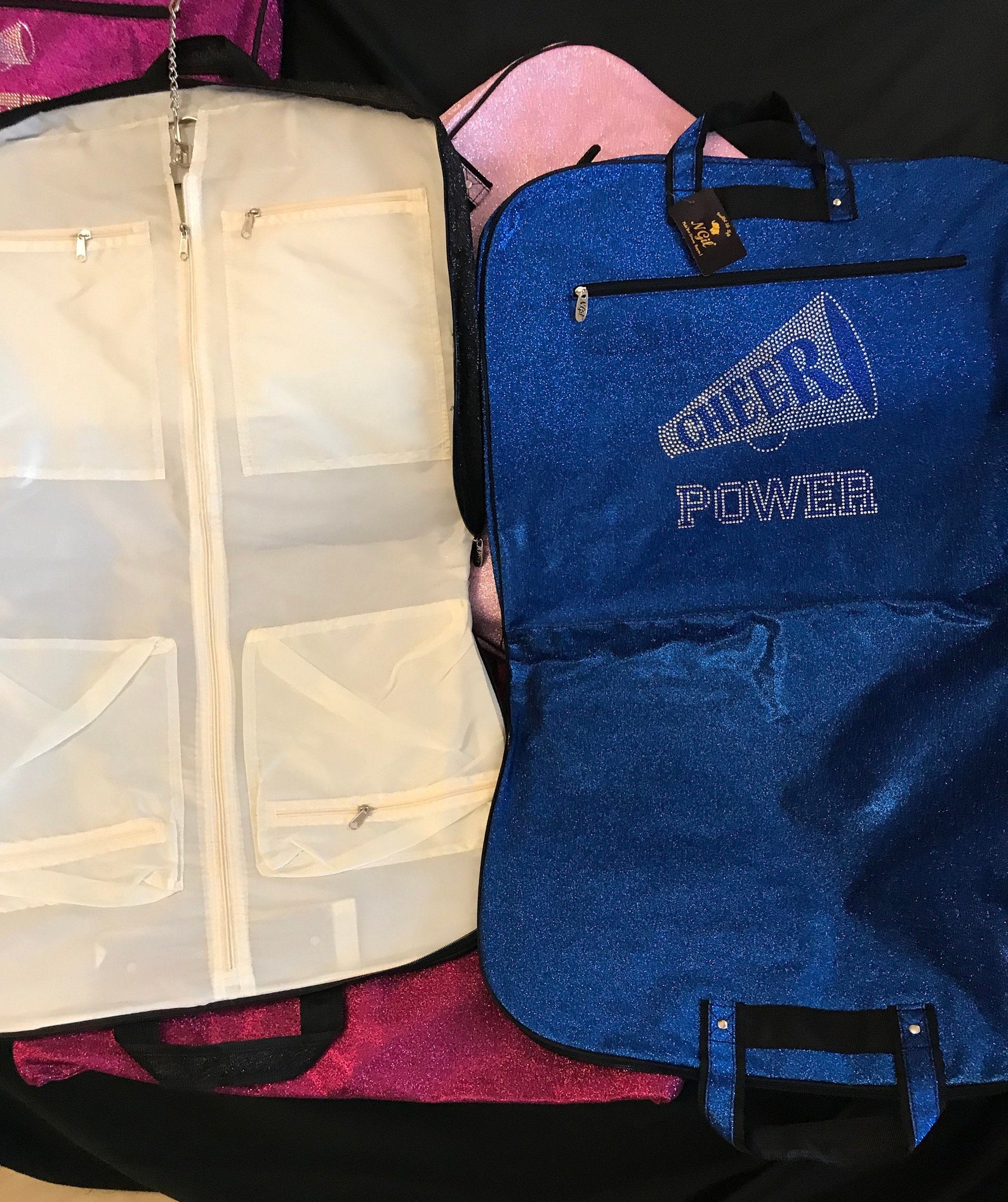 glitter garment bag