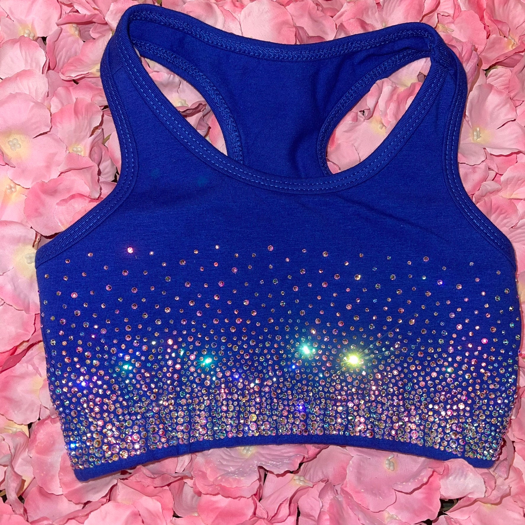 Heavy Ombré Style AB Rhinestone Cheer/ Dance Separates in Royal