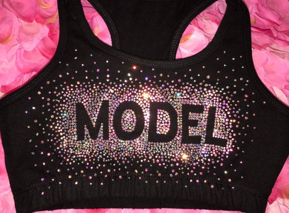 rhinestone sports bra