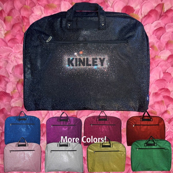 Sparkly Glitter Garment Bag ready for rhinestone Customization