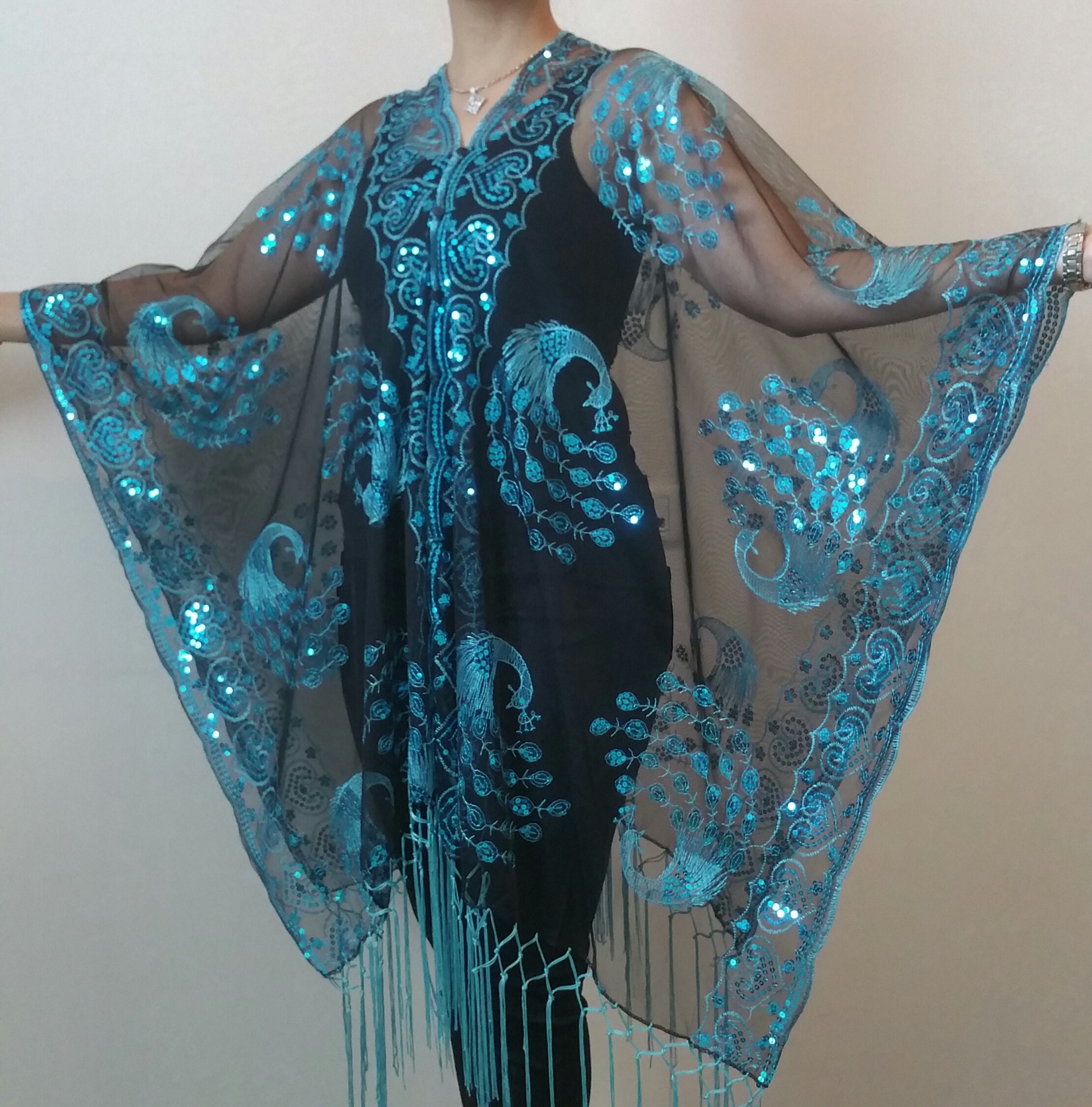 sequin evening shawl