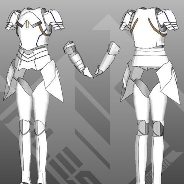 Fate Arthur Pepakura Foam HD cosplay template