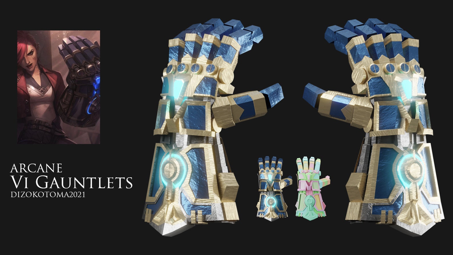 League of Legends Arcane VI Gauntlets Pepakura Foam HD Cosplay Etsy