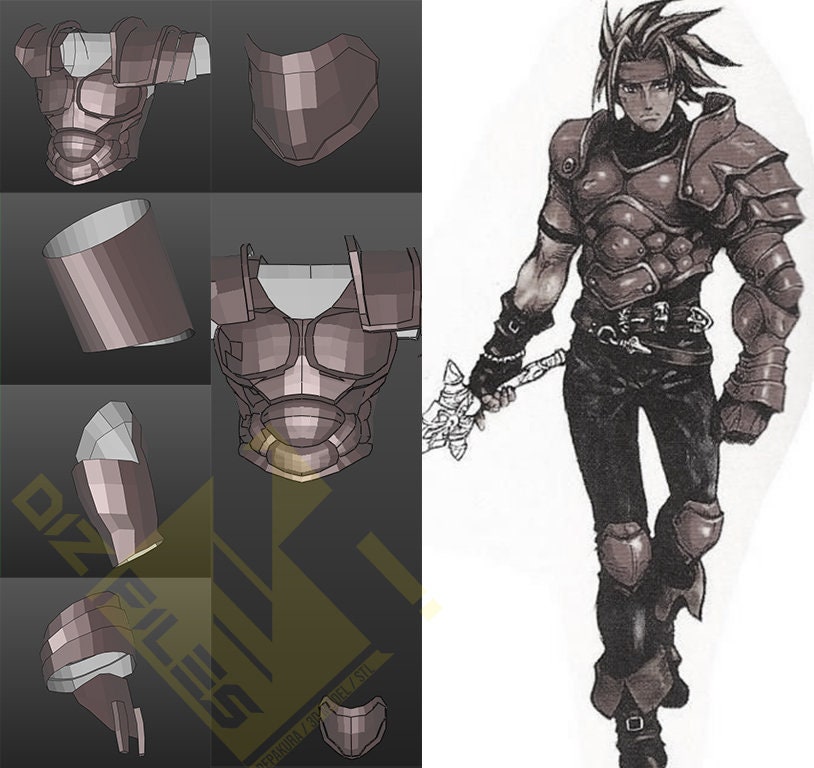 The Legend Of Dragoon Dart Pepakura Hd Cosplay Pattern Etsy
