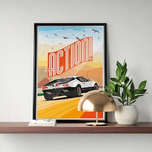 DeTomaso Pantera GTS - Poster Premium della serie Action / Classico / Vintage / Auto / Arte murale / Decorazione / Stampa