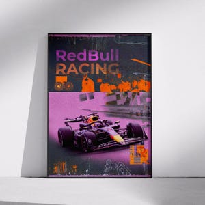 Red Bull Racing Poster - Formula 1 Car Wall Art - Modern F1 Artwork - Max Verstappen Inspired Print - Motorsport Decor Gift