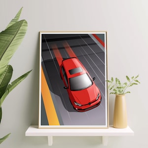 Volkswagen Golf GTI  - Style Art Premium Matte Poster | Retro | Manga | Vintage | Sports | Cars | Wall Art | Decor | Print