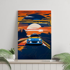 Canvas Print Ford RS200 Premium Poster | Vintage | Sport Cars | Wall Art | Home | Living | Decor | Print | Special Gift | Custom