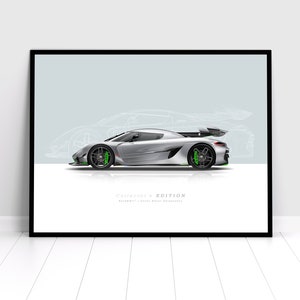 Koenigsegg Jesko - Póster mate premium de edición de coleccionista / Hiper / Deportes / Autos / Arte mural / Decoración / Impresión / Regalo