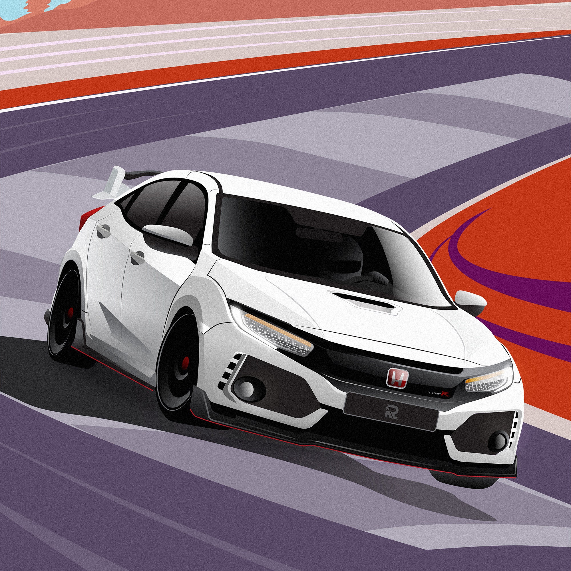 Honda Civic Type-r - Style Art Premium Matte Poster | Retro | Manga ...