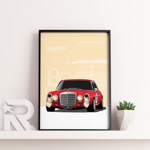 Mercedes 300SEL AMG - RetroSpeed Series Premium Poster | Retro | Racing | Vintage | Cars | Wall Art | Decor | Print | Gift