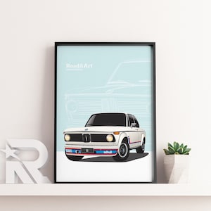BMW 2002 Tii Turbo - RetroSpeed Series Premium Poster | Historic | Racing | Vintage | Cars | Wall Art | Decor | Print | Gift