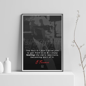 Enzo Ferrari Quotes Sayings Digital Download Poster | Minimal, Art, illustration, Collectables, Wall, Decor, Gift