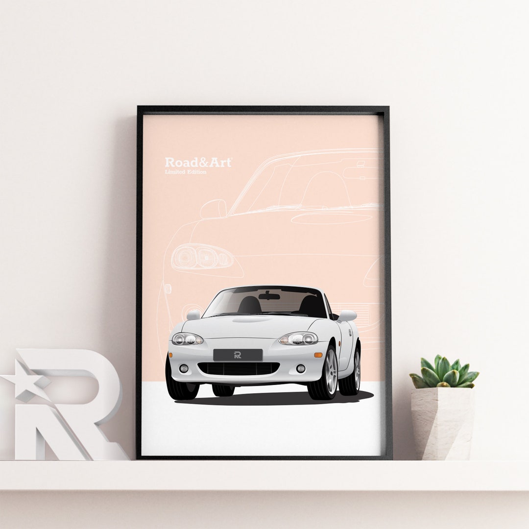 Mazda MX-5 Miata Nb Roadster - Retrospeed Series Premium Poster