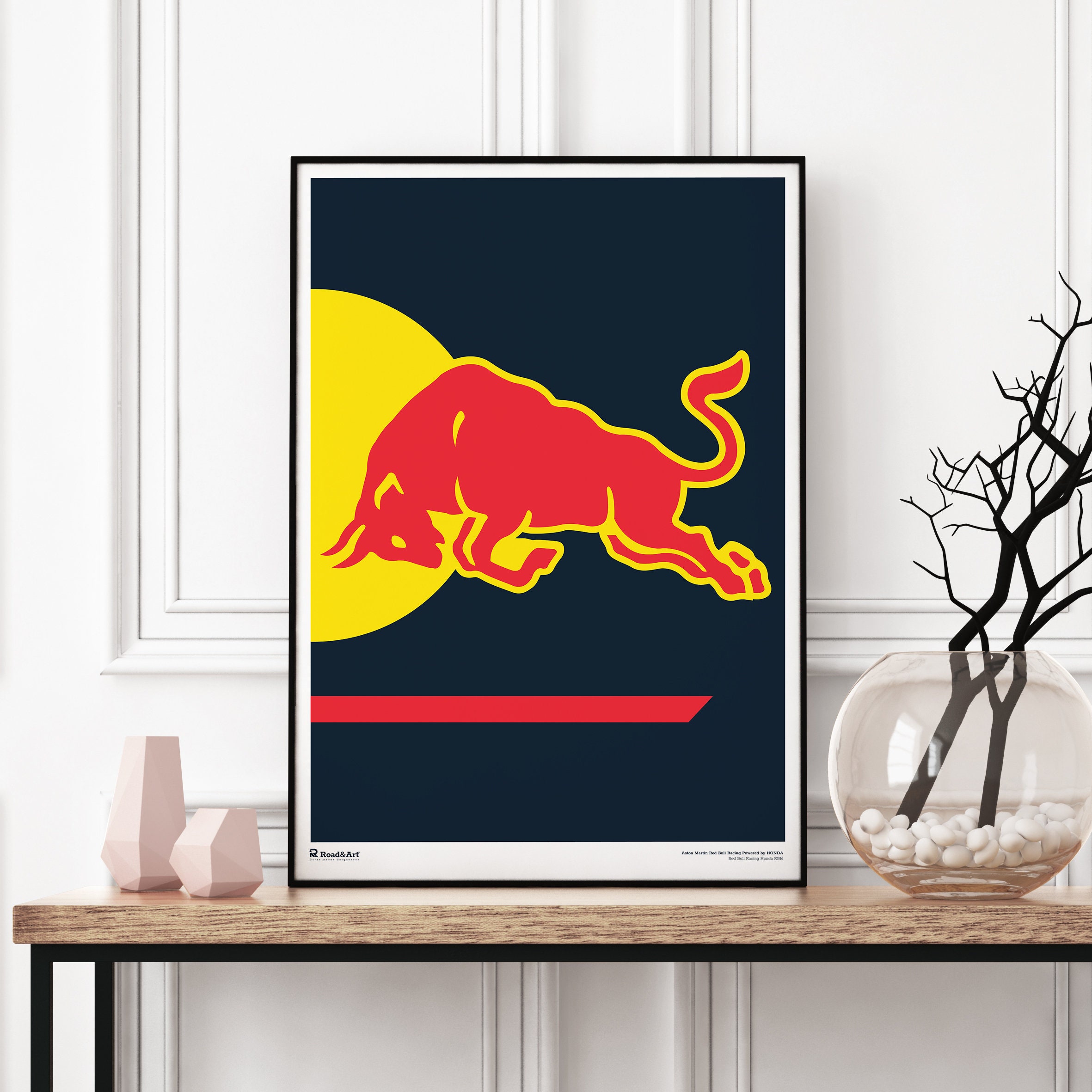 Red Bull Racing Honda サイン入りアートパネル Red Bull Racing F1 Poster | Minimalist Art, Collectible (digital