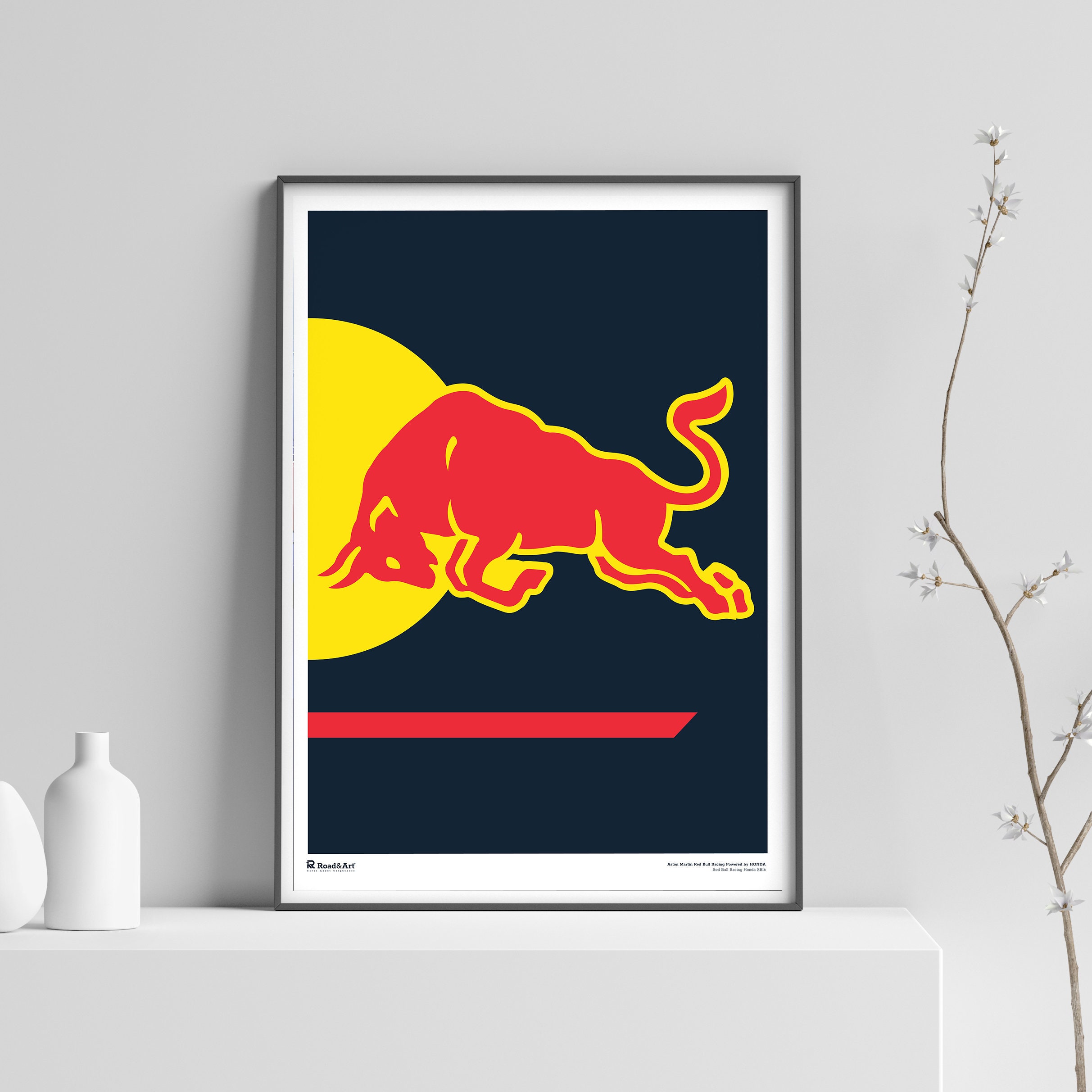 Red Bull Racing F1 Poster | Minimalist Art, Collectible (digital