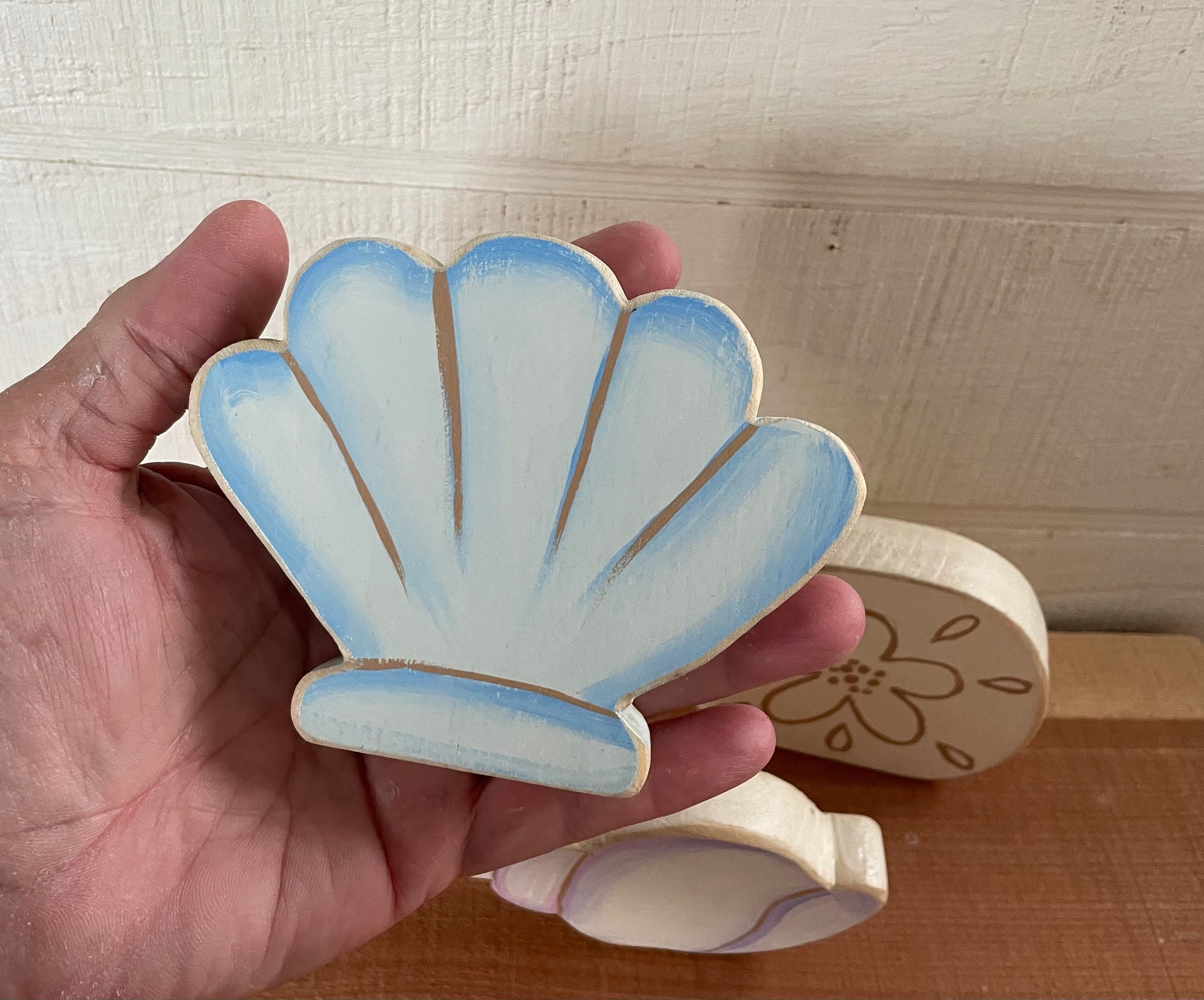 Wood Sea Shell Wood Summer Decor. Sea Shell Wood Decor Beach Etsy