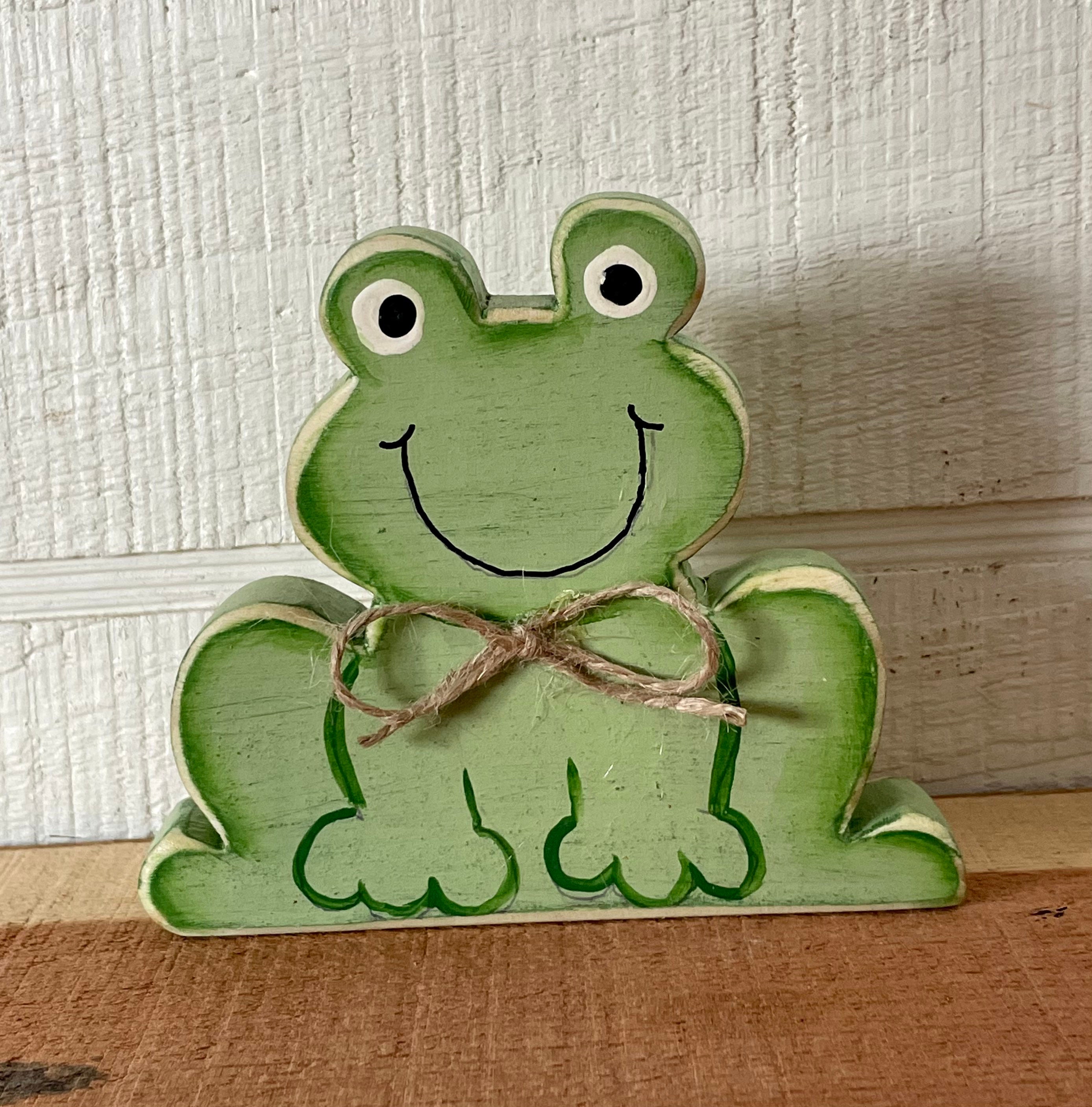 Wood Frog Decor Wooden Frog Tiered Tray Decor Spring Wood Etsy