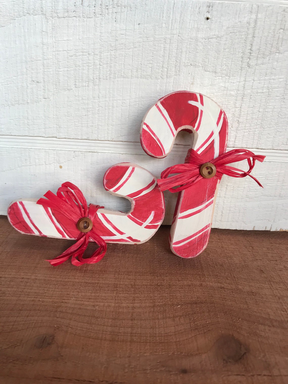 Mini Wood Candy Cane Christmas Wood Decor Holiday Wood Etsy