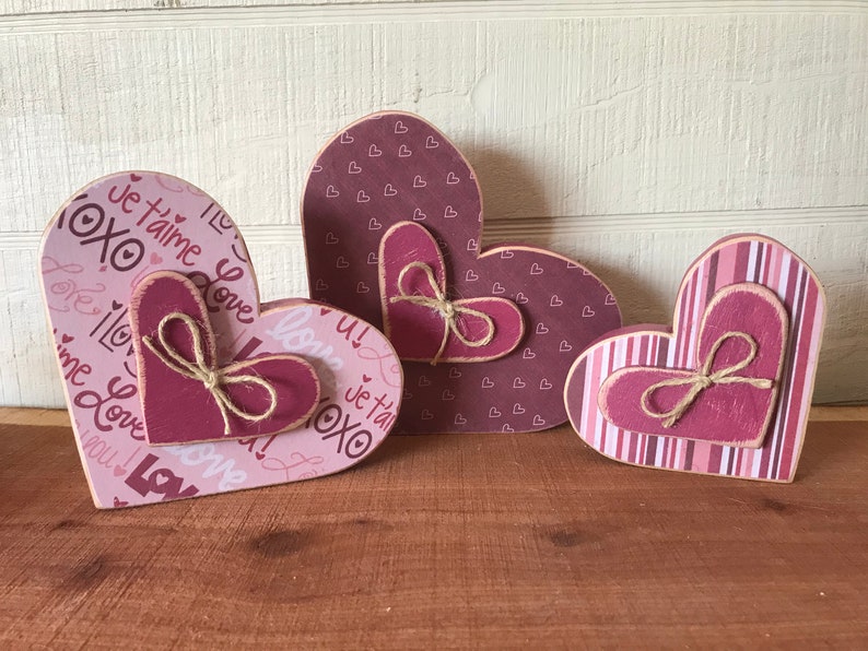 Wood Valentines Day Decor Wood Heart. Heart Wood Decor Etsy