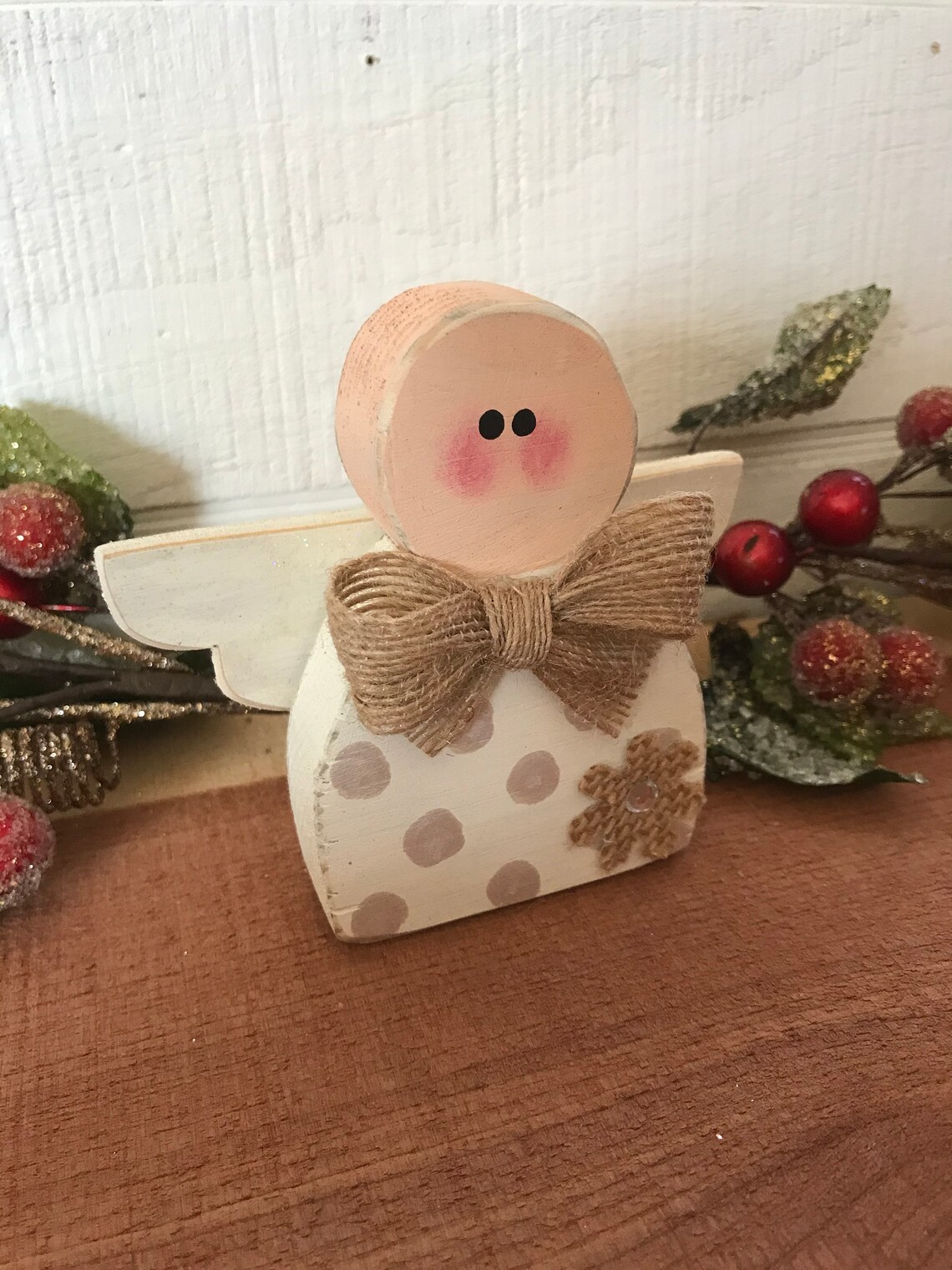 Mini Wooden Angel Shelf Sitter Wood Angel Wood Christmas Etsy