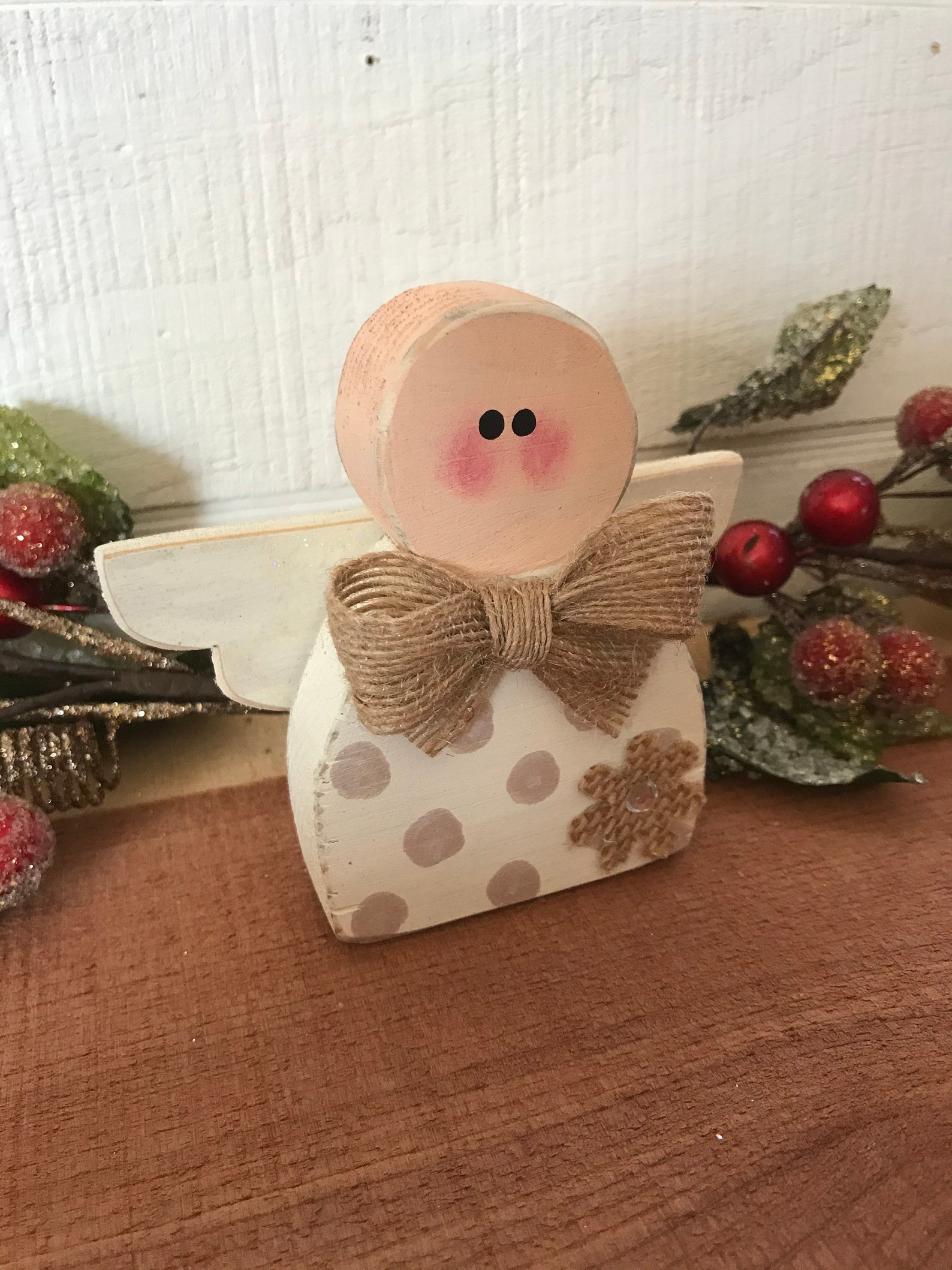Mini Wooden Angel Shelf Sitter Wood Angel Wood Christmas Etsy