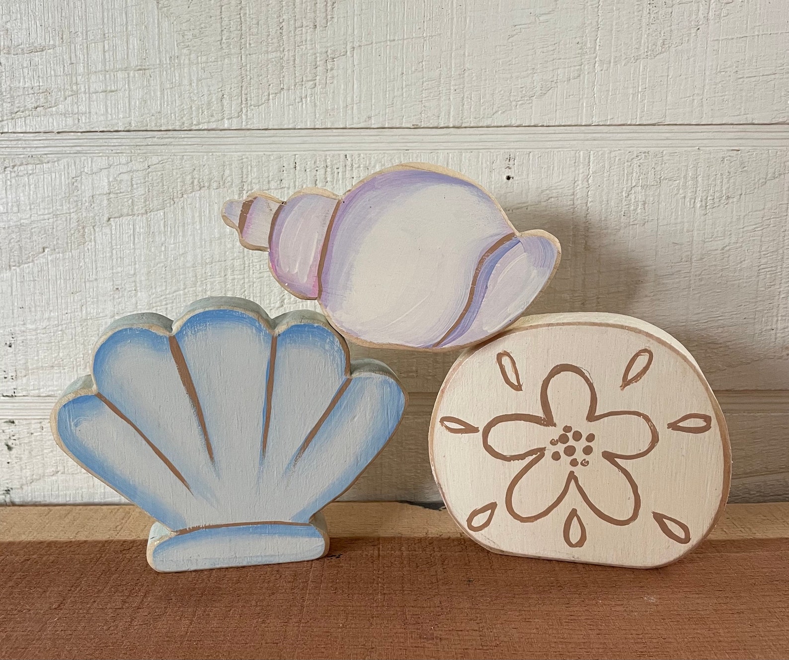 Wood Sea Shell Wood Summer Decor. Sea Shell Wood Decor Beach Etsy