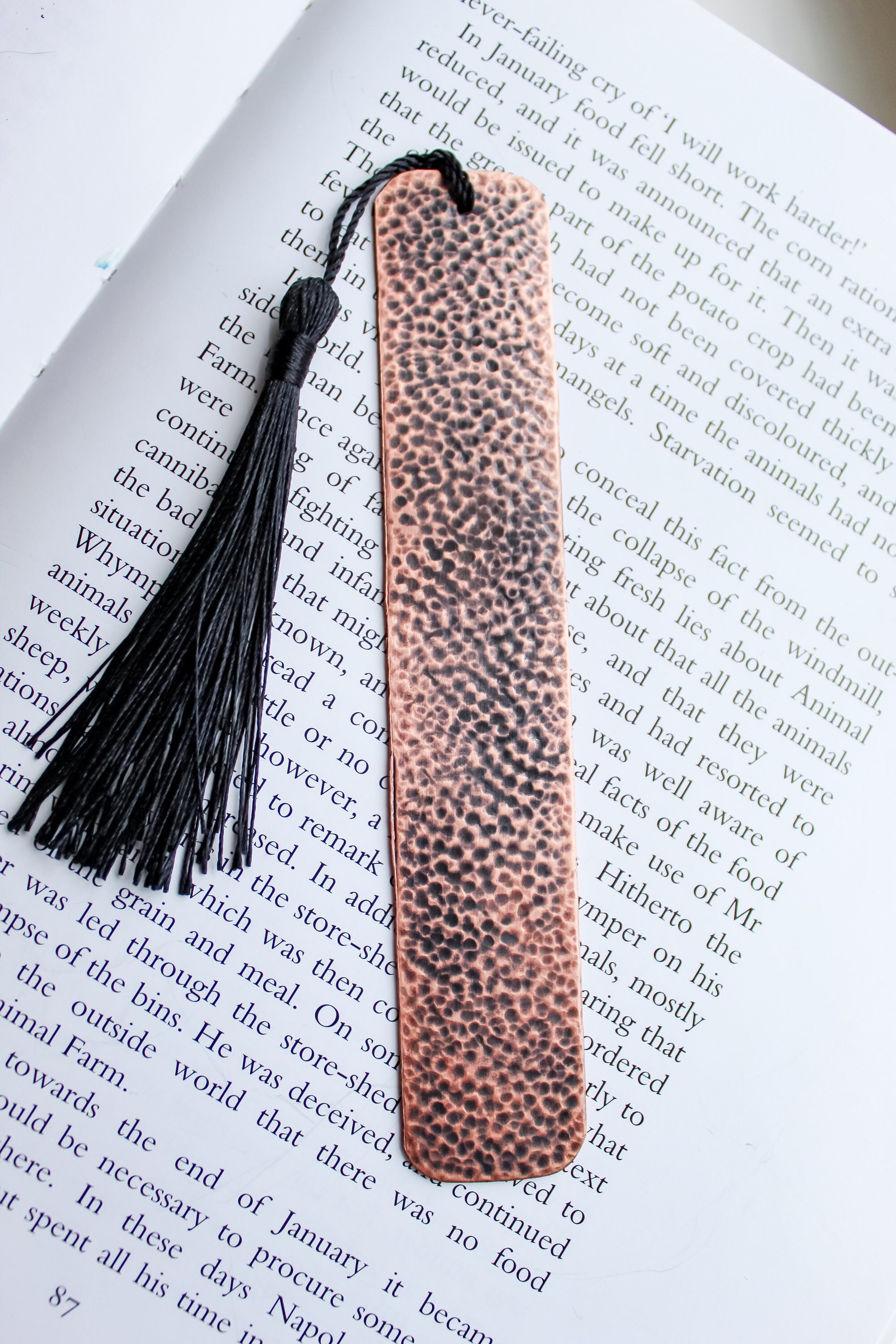 Hammered copper bookmark hammered metal bookmark Gifts for Etsy