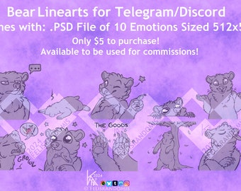 READ DISCLAIMER Character OC Digital Art Bear Stickers Base Ursine