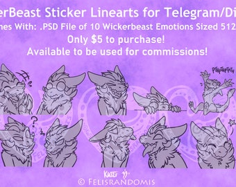 READ DISCLAIMER Character Digital Art Wickerbeast Stickers Base Linearts