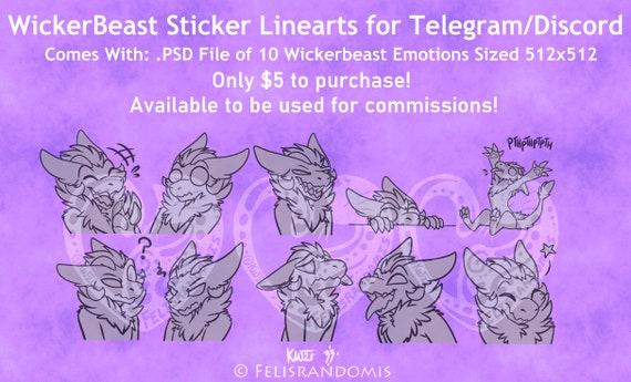 Digital Protogen Furry Lineart Bases for Telegram Stickers