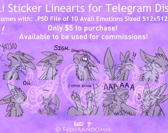 READ DISCLAIMER Character OC Digital Art Avali Stickers Base Set 2