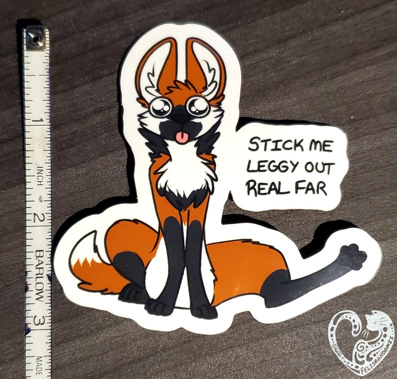 Maned Wolf Leggy Vinyl Stickers Etsy