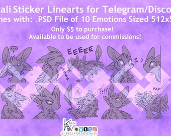 READ DISCLAIMER Character OC Digital Art Avali Stickers Base Set 4