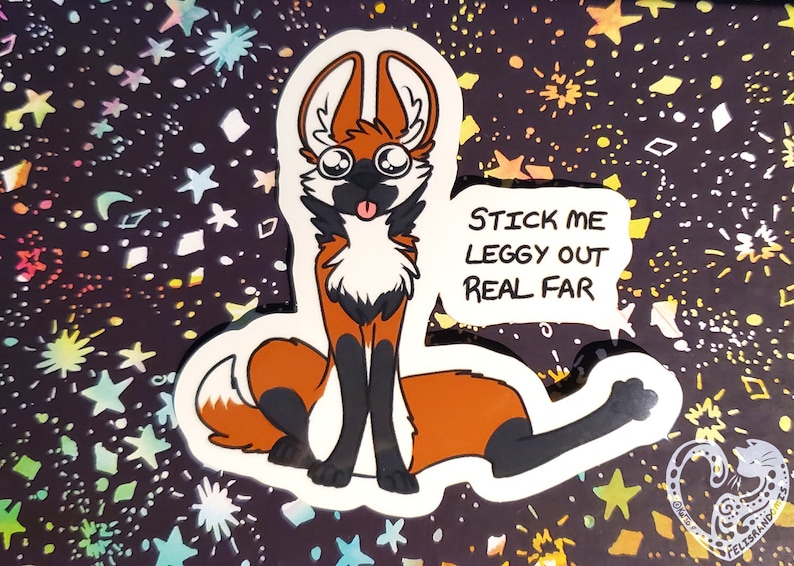 Maned Wolf Leggy Vinyl Stickers Etsy